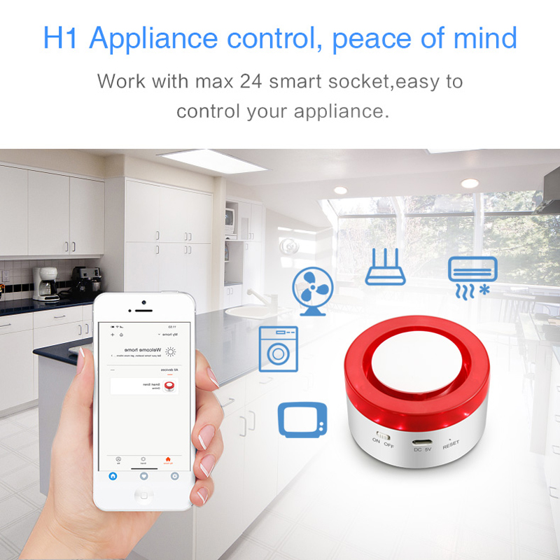 Tuya Smart WiFi Home Security Alarm System 433MHz Wireless Strobe Siren Alarm Compatible With Alexa Google Home IFTTT Tuya APP